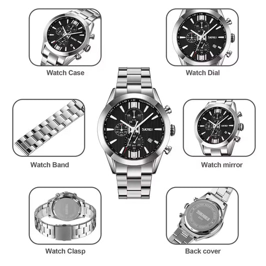 SKMEI Men Quartz Watch  Waterproof Band Date For Men 9302
